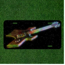Custom Personalized License Plate Tag With Colorful Electric Design In Space