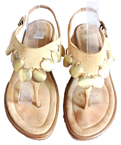CLARKS SLINGBACK TOE POST FLIP FLOP CUSHION SAND COLOUR SANDALS SHOES UK 5 D E38 - Picture 4 of 12