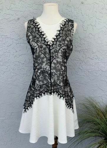 Francescas elfenbeinfarbenes & schwarzes Spitzenkleid Damen Small neu mit Etikett wunderschön 🤩 - Bild 7 von 10