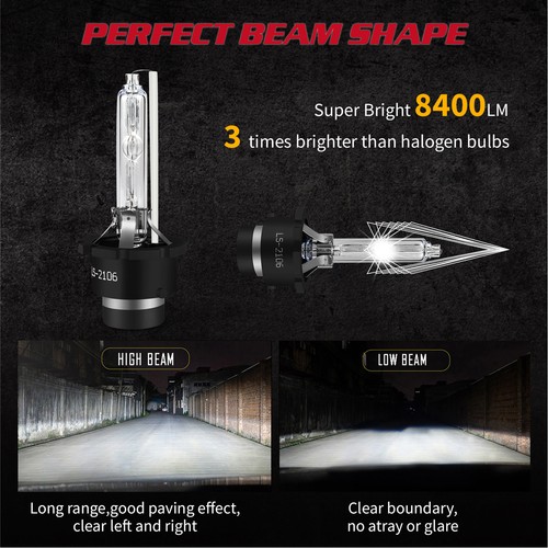 For Nissan Murano 2003-2007 D2S HID Headlight Hi/Low Beam Xenon Bulb 2Pcs White - Picture 6 of 11