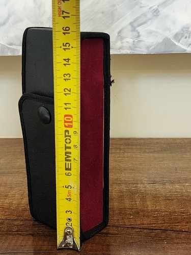 Vintage French Eyeglasses Case Leather Look Red Velvet Interior 1998 France - Picture 10 of 16