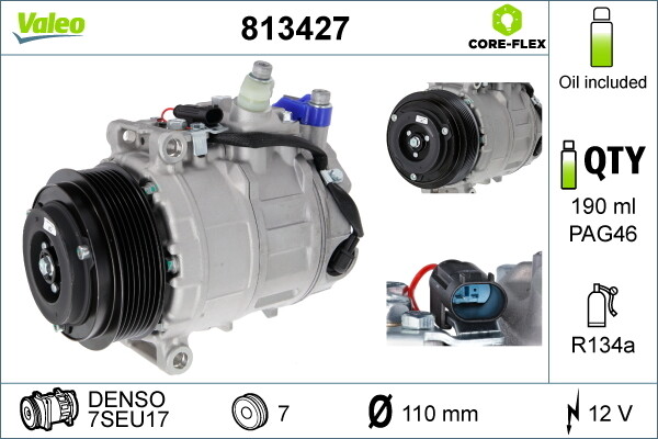 VALEO 813427 Compressor, air conditioning for MERCEDES-BENZ