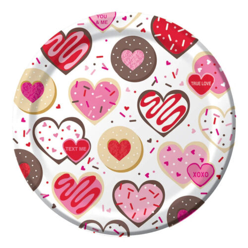 HEARTS VALENTINE'S DAY Party Paper Plates and Disposable Napkins BUNDLE - Picture 2 of 3