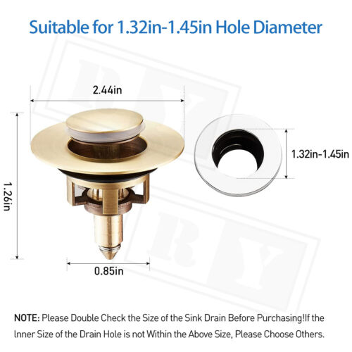 Enchufe de fregadero universal para baño tapón lavabo núcleo rebote filtro de drenaje emergente - Imagen 4 de 7