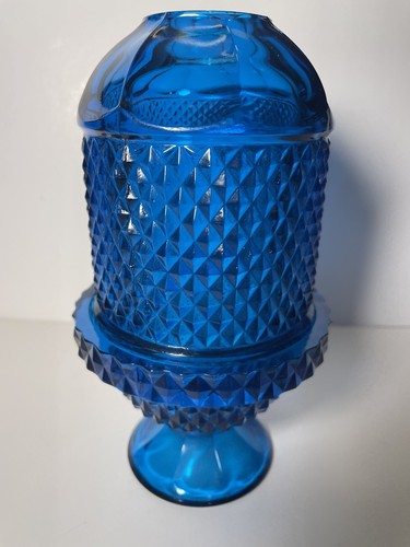 MCM Bluenique Diamond Point Viking Glass Fairy Lamp Votive / Tealight Holder - Picture 8 of 8
