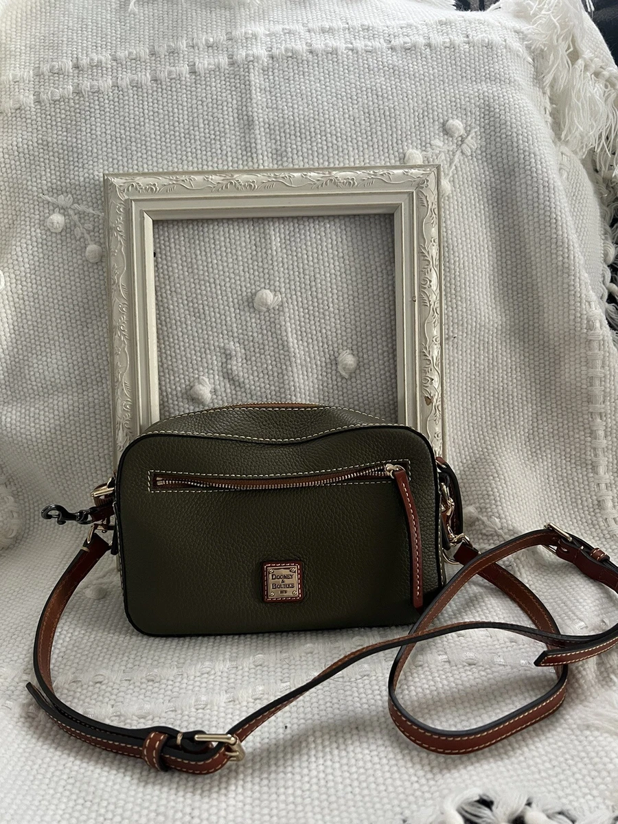 Green Leather Crossbody Camera Bag