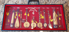 Vintage Vietnam Musical Instrument Minatures Asian Chinese Display Case