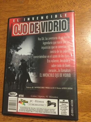 El Invencible Ojo de Vidrio (DVD, SLIM CASE) Rosenda Bernal - Toni Infante - Foto 2 di 2