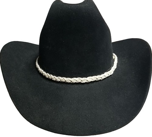 SOMBRERO TRENZADO Beige CUERO GENUINO para Vaquero Occidental Sombreros Sombrero Banda - Imagen 3 de 9