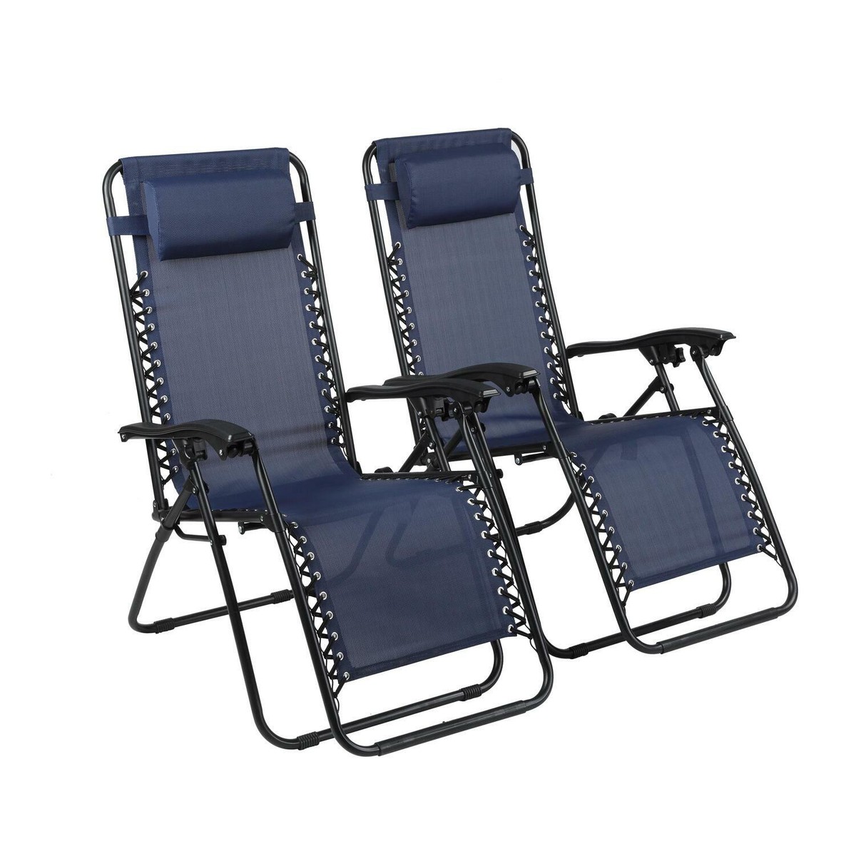 2PC Naomi Home Zero Gravity Lounge Patio Recliner Outdoor Yard