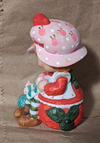 Vintage 80er Jahre Strawberry Shortcake + Pudding handbemalt fein Porzellan Figur - Bild 4 von 8