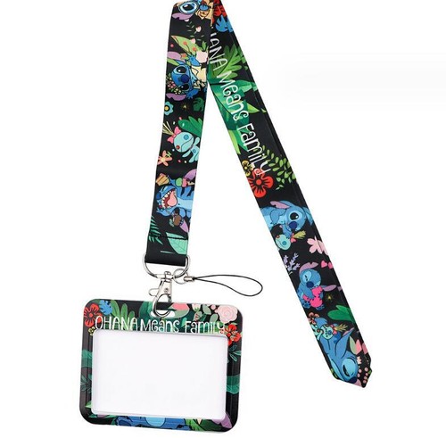 Cartoon Stitch Lanyards Anime Neck Strap Keychain ID Card Holder Gift - Bild 13 von 38