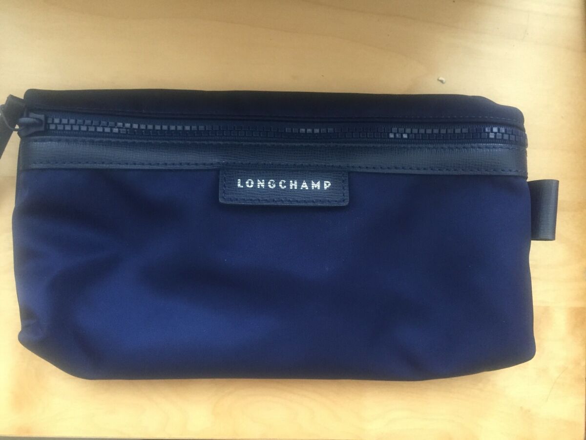 New Longchamp Le Pliage Neo pouch bag blue nylon leather or coin