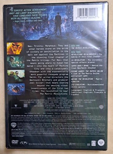 NEW/SEALED DVDx2 ~THE MATRIX REVOLUTIONS (2004) ~Widescreen Ed'n ~KEANU REEVES++ - Picture 2 of 2