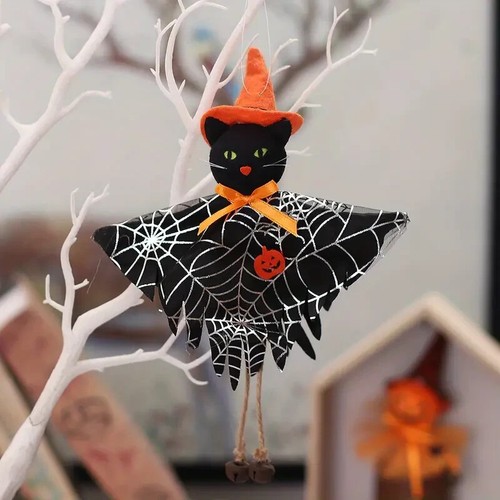 NEU 1 Stck. gruselig Halloween dekoratives Ornament - schwarze Katze -