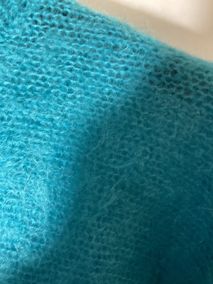 Suéter De Colección James Pringle Escocia Para Mujer M Mezcla Angora-Turquesa-Manga Abullonada Foto 3 de 4