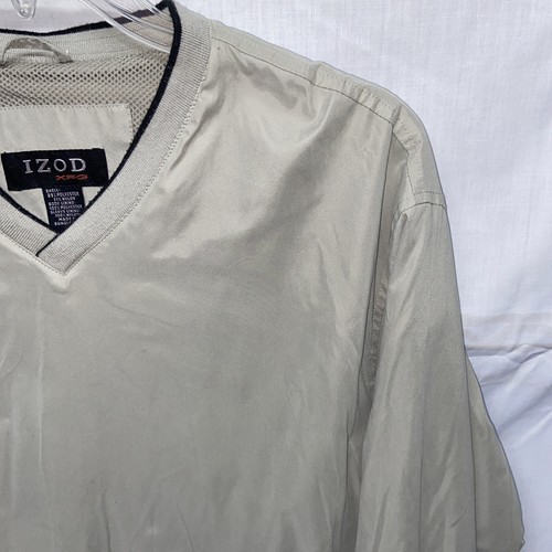 Izod XFG Sz XL Beige Khaki Mens Pullover Athletic Jacket Athleisure Windbreaker - Picture 4 of 12