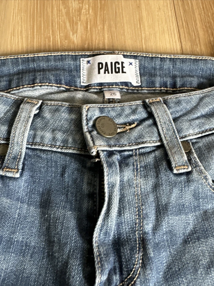 Paige Verdugo 女式紧身牛仔裤蓝色复古 26 码低腰 — 第 4/4 张图片