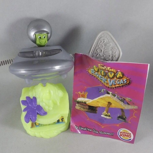 NIP! Glows in the Dark! Flintstones Viva Rock Vegas Great Gazoo BK Kids Meal Toy - Picture 6 of 12