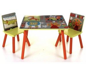 Kids Jungle Animal Theme Table And Chairs Set Childrens Fun Themed Image Is Loading Kids Jungle Animal Theme Table And Chairs Set
