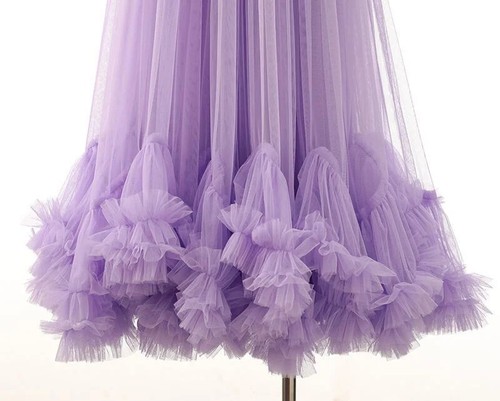 Mesh Fungus Lace Skirt Women Elastic Waist Double-deck Umbrella A-line Skirts - Picture 23 of 33