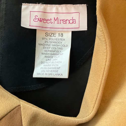 NWT Sweet Miranda Black Colorblock V Neck Short Sleeve Knee Length Dress Size 18 - Picture 2 of 3