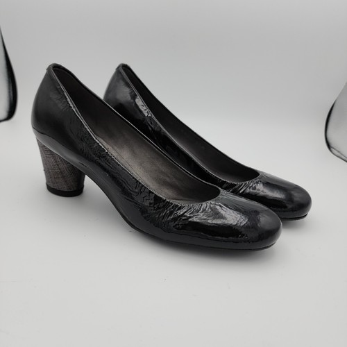 Stuart Weitzman Noir Naplack  Patent Leather Heels Black 5.5M - Picture 1 of 11