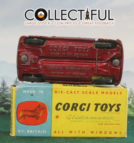 CORGI #266 - MORRIS MINI MINOR - BURGUNDY - DIECAST MODEL - 1:43 IN BOX🔥 - Picture 5 of 6