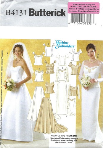 Butterick B4131 Formal Lined Tops & Skirts Wedding Dress Sz 12-16 UNCUT Pattern