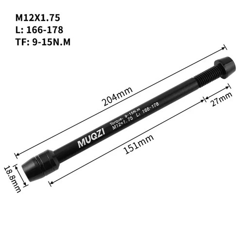 Trainer Steckachsenadapter M12 x 1,5/1,75 Gewinde 160-172 mm 166-178 mm Schaft Fahrrad - Bild 9 von 14