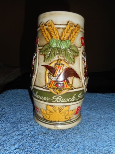 Anheuser Busch Werbeartikel Gruppe BUDWEISER Clydesdales Keramik Bierkrug - Bild 6 von 10