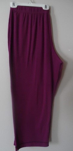 PANTALONE DONNA COTONE/SPANDEX VIOLA CALDO COTONE TAGLIA 1X,2X, NUOVO SENZA ETICHETTE - Foto 6 di 7