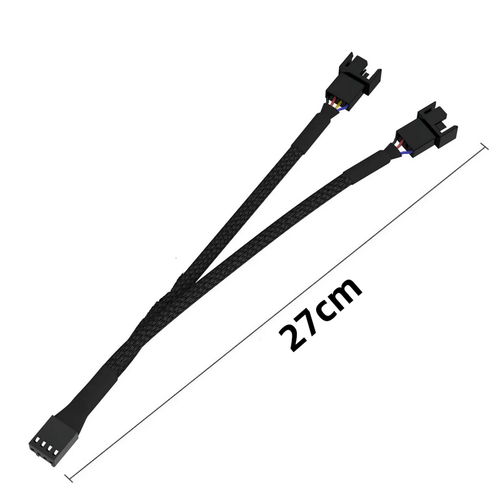 27cm 4Pin 1 To 2 Fan Extension Splitter Cable Adapter For Motherboard A - Afbeelding 9 van 10