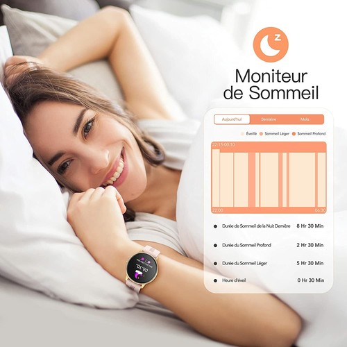 Montre Connectée Femme Smart Watch Intelligente Bluetooth Etanche Android IOS FR - Photo 5/9