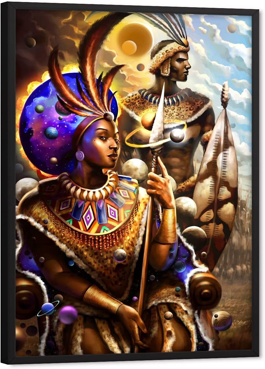 African American Canvas Wall Art Black Art King and Queen Canvas
