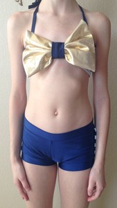 NEW-2pc-ANGELFACE-DESIGNS-2PC-SET-LUCY-NAUTICAL-BOW-TOP-BUSTLE-DANCE-SHORTS-S-L