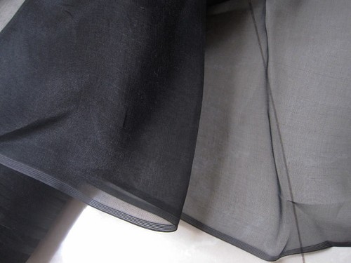 1 Yard Wholesale Black 100% Mulberry Silk Organza Fabric Gauze Tecido - Picture 2 of 6