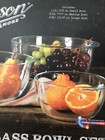 NEW Mason Craft and More 3 Piece Glass Mixing Bowl Sets