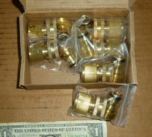 Garten Wasserschlauch Messing Schnellkupplung, 3/4", Armaturen, unbenutzt, 6 PAAR im Karton, Werkzeuge - Bild 2 von 3