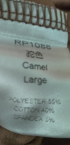 Womens Camel Color Size L Summer Casual LooseT-Shirt Short Sleeve V Neck Top - Picture 6 of 8