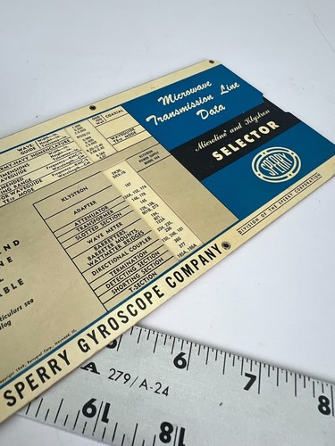 Sperry VTG Transmission Line Data Microline and Klyston Selector Slide Chart 40s - Picture 7 of 7
