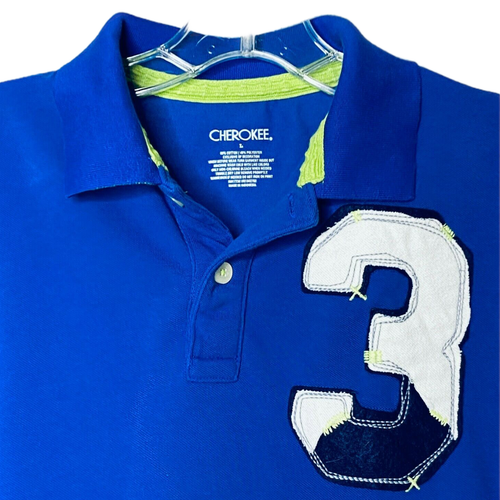 Camisa polo para niño Cherokee manga corta azul #3 cuello algodón talla grande - Imagen 6 de 9