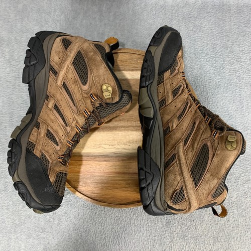 Botas Merrell Moab Para Hombre Talla 10.5 Marrón Senderismo Impermeables Vibram Medio Con Cordones - Imagen 6 de 10