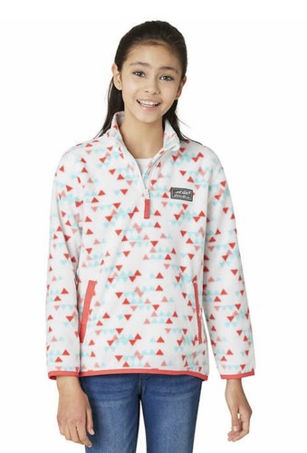 New Girl's Eddie Bauer Quest 1/4 Fleece White Pullover Large 14 - 16 - Picture 1 of 6