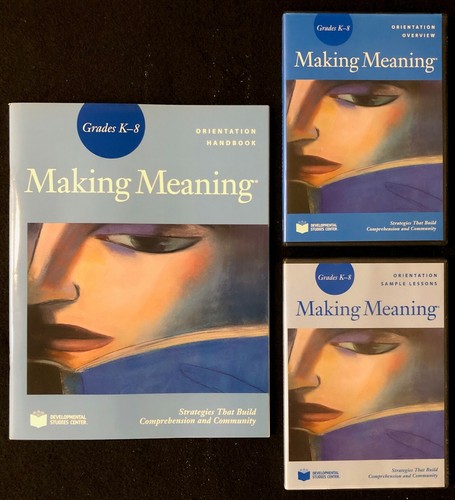 K - 8 Grades - Making Meaning ORIENTATION HANDBOOK and 2 DVDs (2008) - Picture 1 of 12