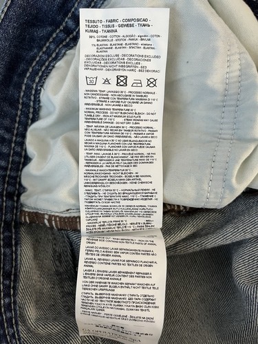 ARMANI EXCHANGE Men's Jeans 32 Blue Wash Slim Fit Destroyed Patchwork - Picture 15 of 17