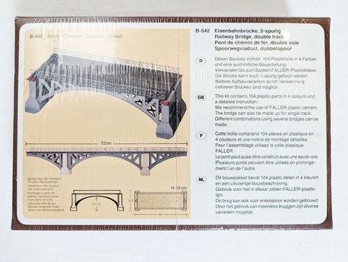 🌉 Faller B-542 – Eisenbahnbrücke 1- oder 2-spurig – Spur H0 -Bausatz (NEU, OVP) - Bild 4 von 5