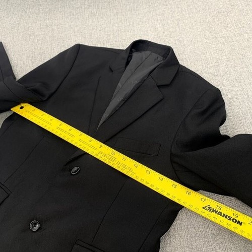 Tazio Boys Black Blazer 2 Button Notch Label Tetron Silk & Polyester Size 10. - Picture 11 of 12