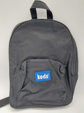 Vintage Keds Mini Backpack Black Blue Logo 12" Kids Bag Adjustable Straps RARE
