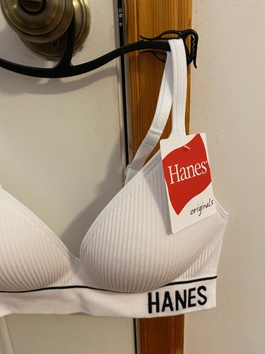 NEW WOMEN SIZE MEDIUM HANES ORIGINALS RIB CONTOUR COMFORTFLEX FIT BRALETTE - Picture 6 of 13